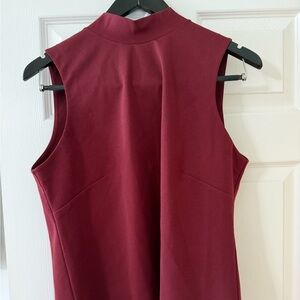 J Crew High Neck stretch Tank Top in burgundy size large